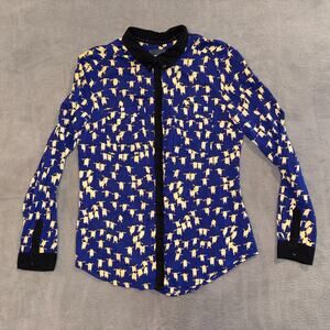 Anthropologie Maeve Penguin Button-down Shirt Blouse Top Women's Size 4